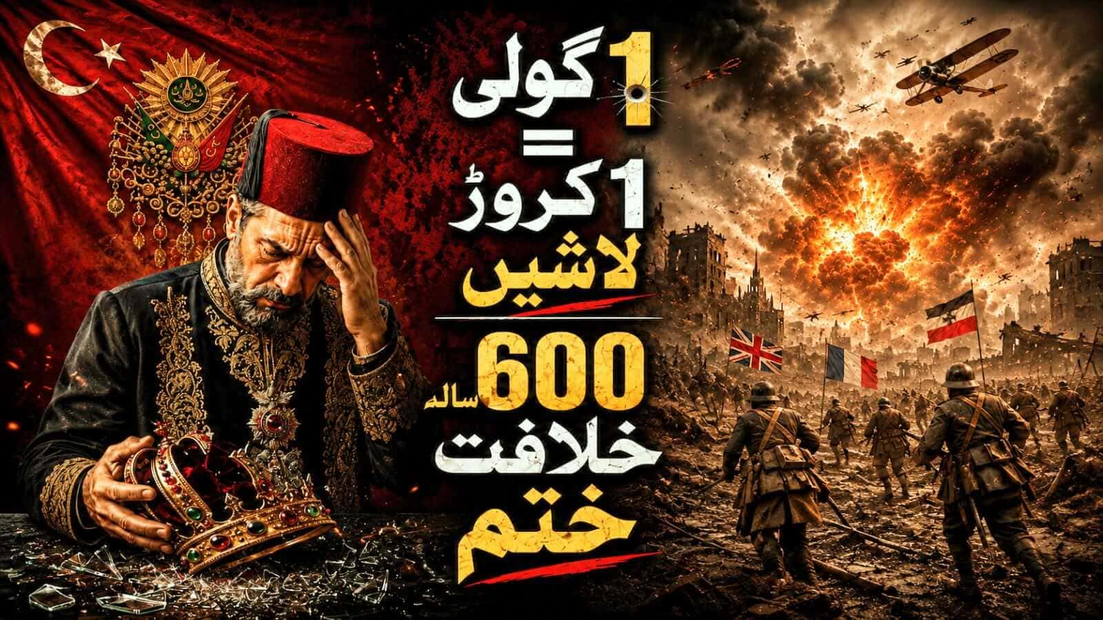 ‏پہلی جنگ عظیم:‏1‏ گولی، ‏1‏ کروڑ لاشیں، ‏600‏ سالہ خلافت کا خاتمہ‏