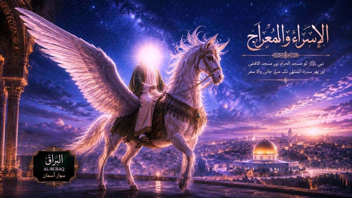 جبرائیل علیہ السلام خود براق نامی سواری لے کر آئے