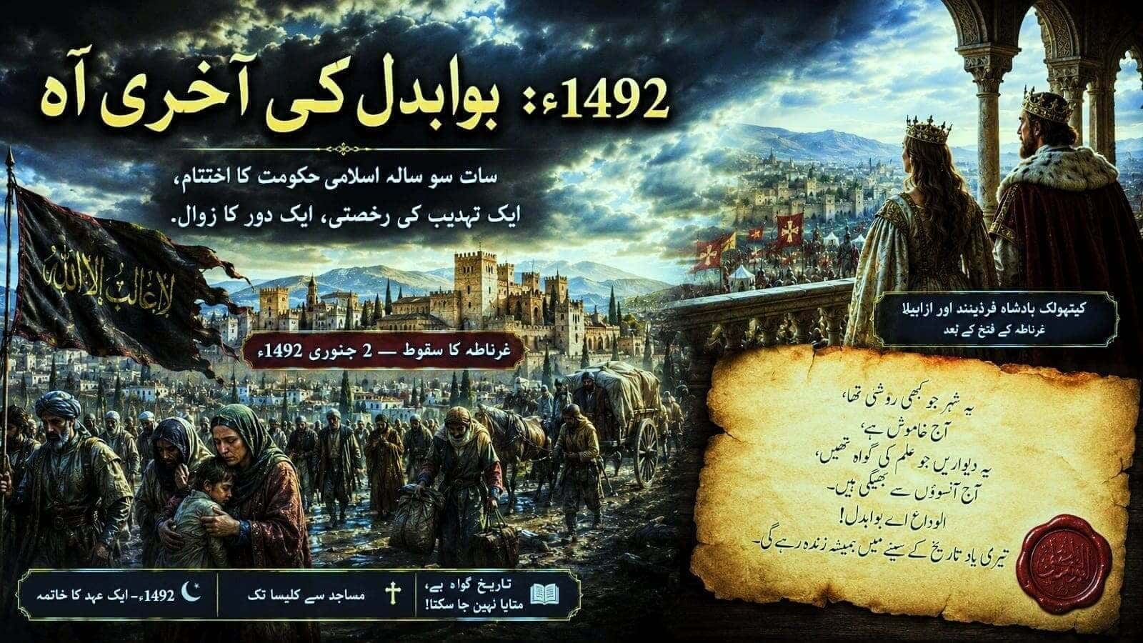 سقوطِ غرناطہ — بوابدل، الحمرا اور 1492ء کی آخری رات